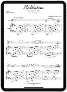 Score View Meditation from Thais for violin and piano