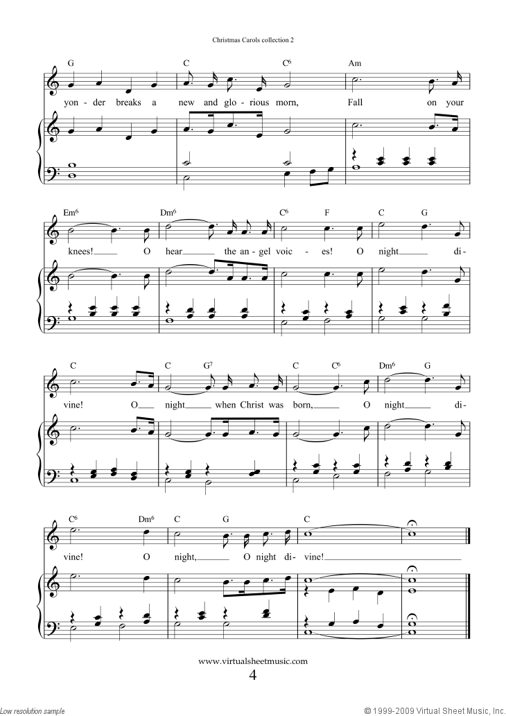 O Holy Night Christmas Song Sheet Music, Page 2