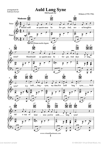 Auld Lang Syne score