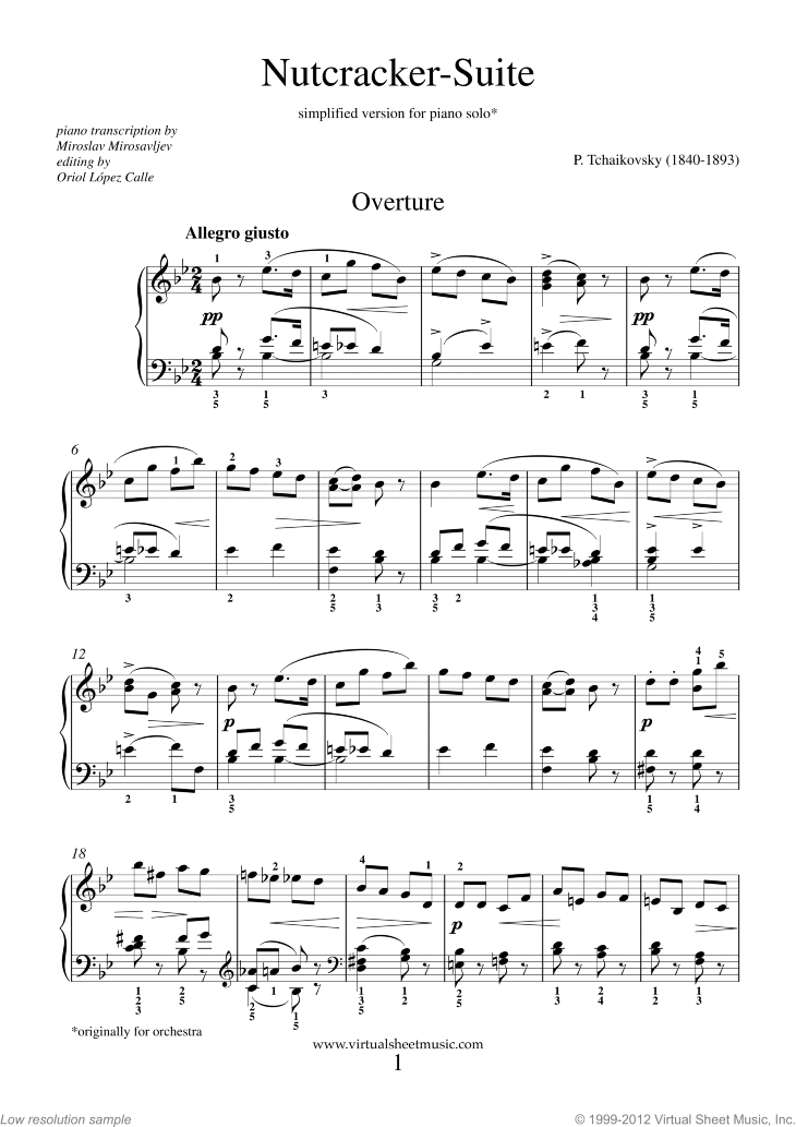 Free Nutcracker Sheet Music to download instantly - Holidays Favorite