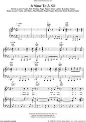 A View To A Kill for voice, piano or guitar