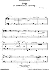 Elegie (No.1 from Morceaux de Fantasie, Op.3)