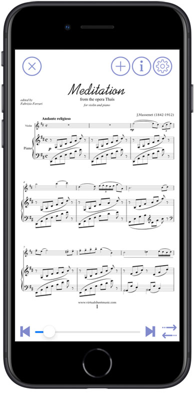 Sheet Music View: Meditation from Thais