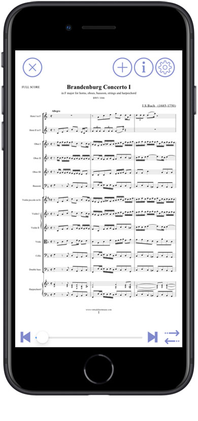 Sheet Music View: Brandenburg Concerto No. 1