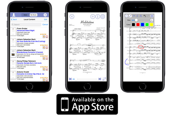 Download the free Virtual Sheet Music iPhone/iPod App