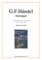 Hornpipe from Water Music (in D, trumpet in Bb)