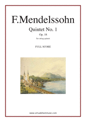 Quintet No. 1 Op. 18 in A major (f.score)
